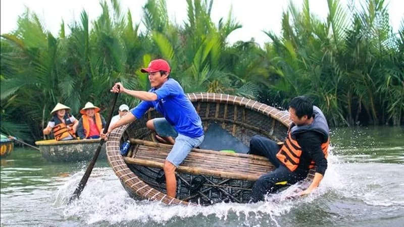 Take a basket boat ride at Bay Mau Coconut Forest